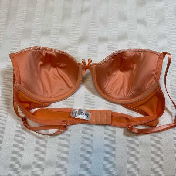 Fredricks of Hollywood Bra Size 34C Orange with Frilly Lace Accent RN#73120 - Picture 4 of 8